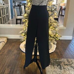 Black wide leg trousers